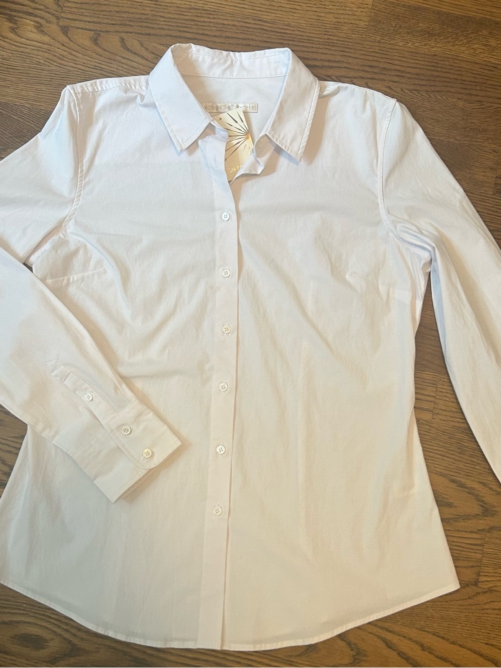 Boston Proper Lightweight White Button-Down Shirt 0086
